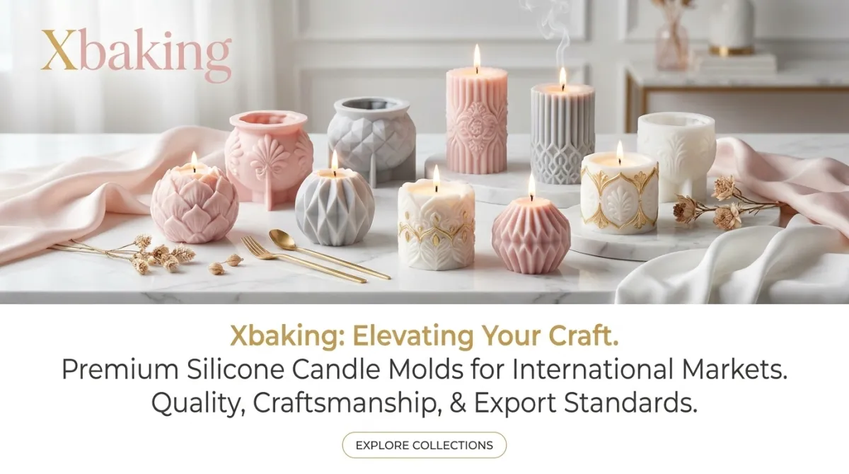 Custom Silicone Molds – The Complete Guide for Brands, Bakeries & Amazon Sellers 4 Xbaking premium silicone candle molds luxury pink gray geometric