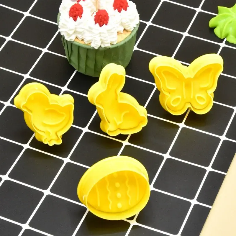 Easter Plastic Stamp Mold Set 6 Easter Cookie Cutter Set Eco PC Stamp Mold Wholesale | XBAKING