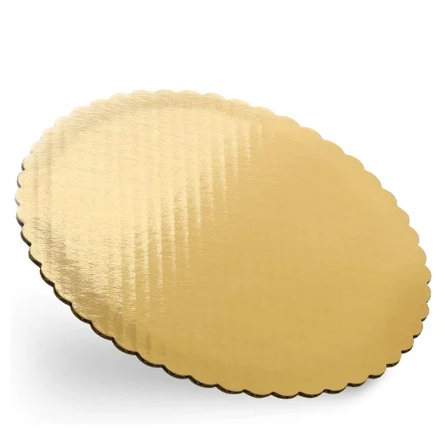 Gold Lace Round Cake Boards, 3-20 Inch 5 Corrugated Greyboard MDF Cake Board Thickness Options | XBAKING