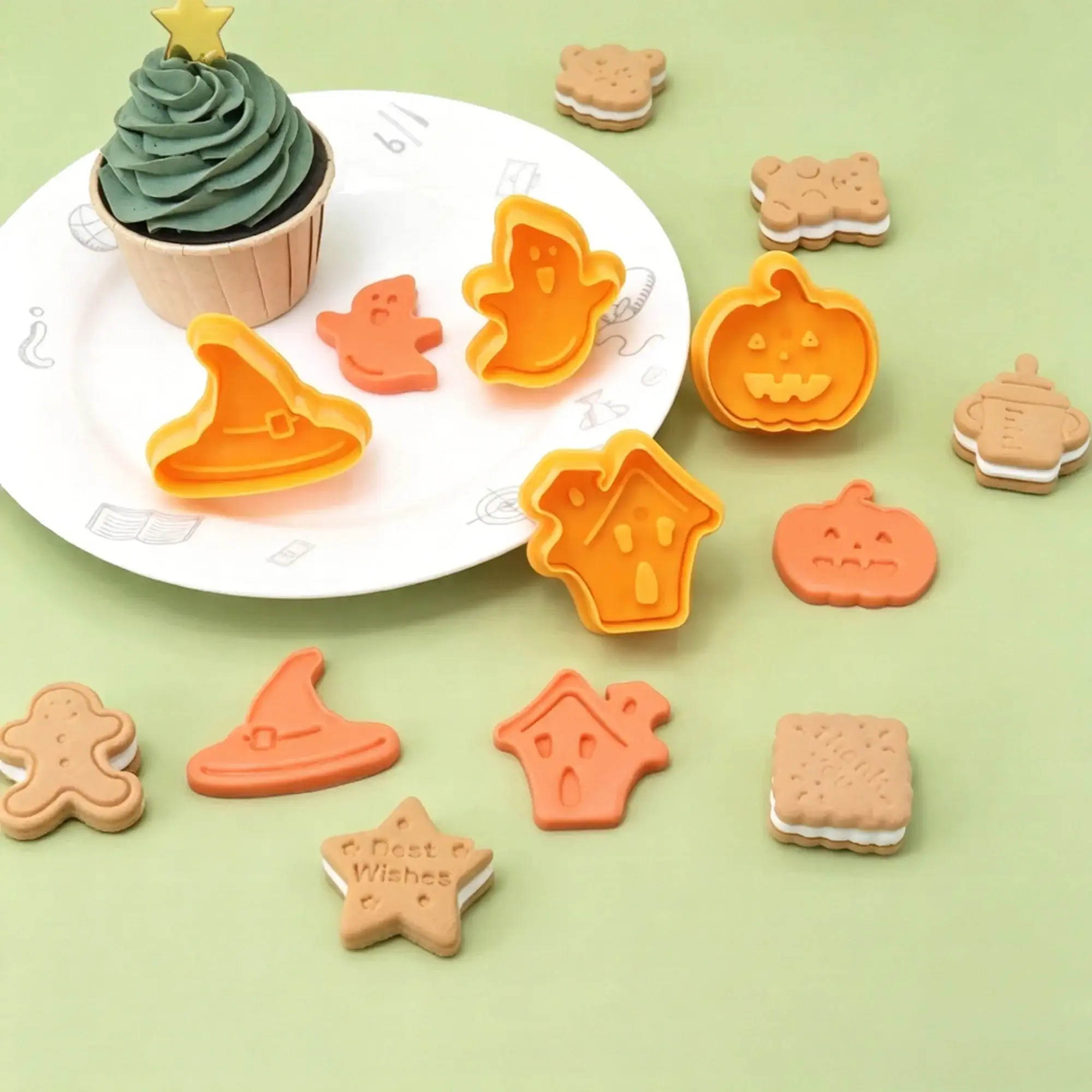 Halloween Plastic Stamp Mold Set 10 Wholesale Halloween Plastic Stamp Mold Set Fondant Cake Decoration | XBAKING